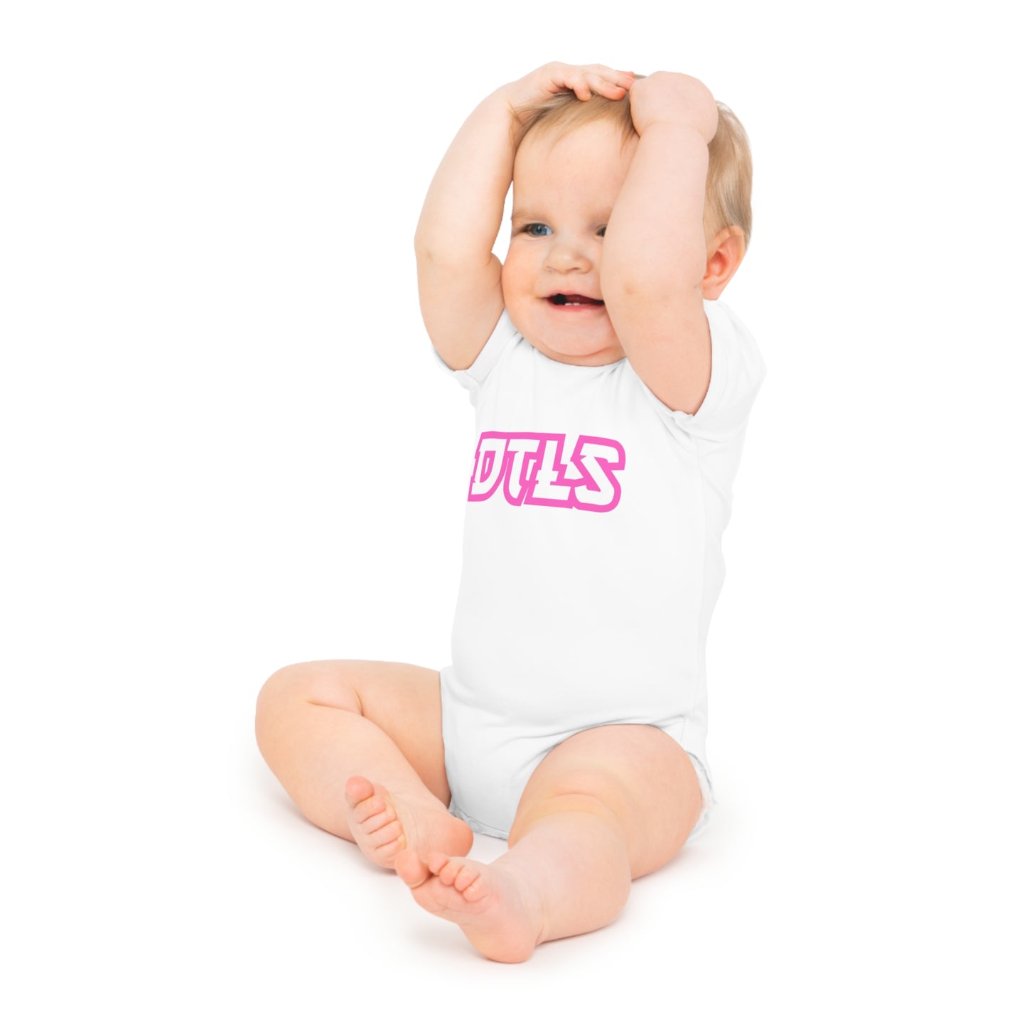 Copy of Baby Short Sleeve Bodysuit DTLS pink logo