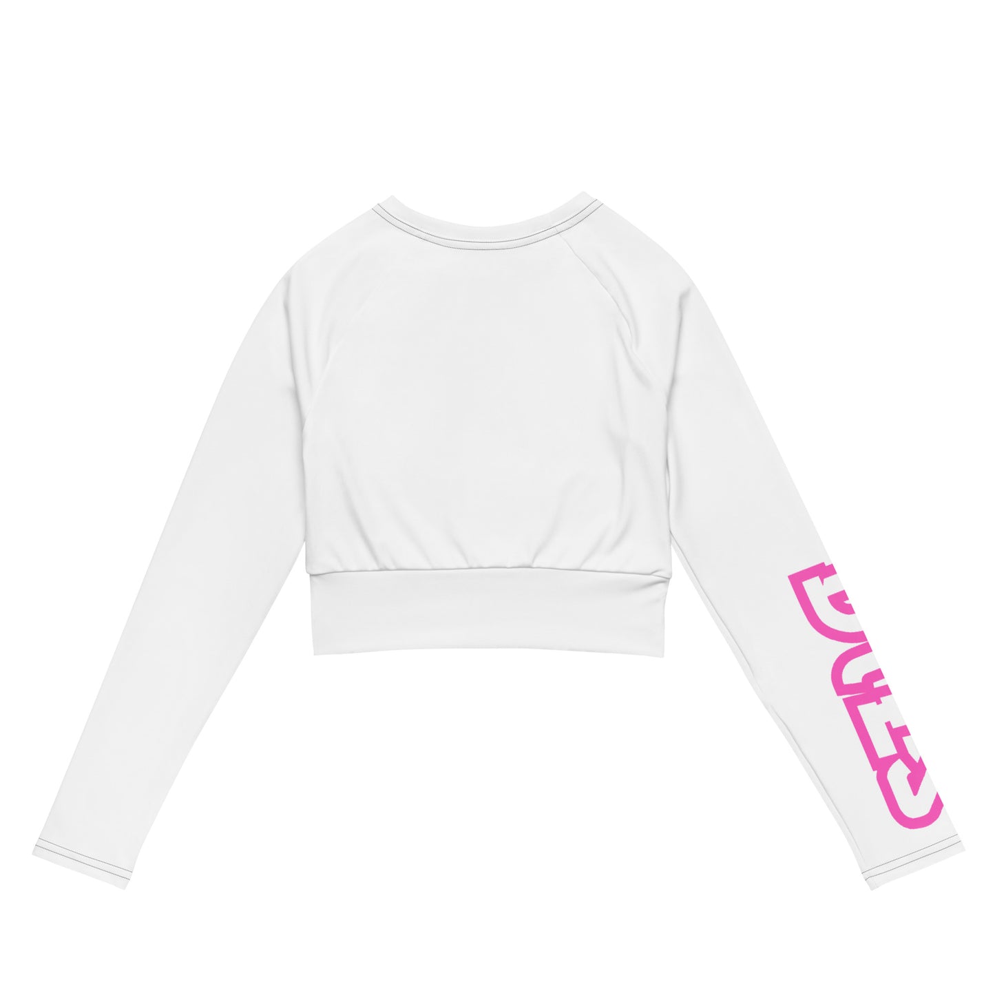 long-sleeve crop top pink logo