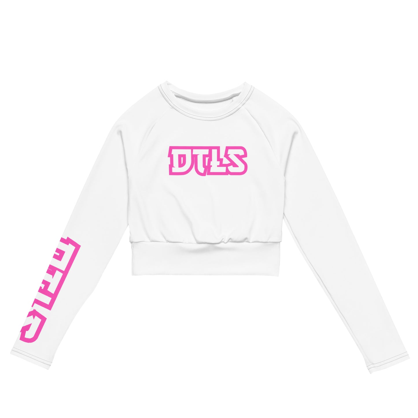 long-sleeve crop top pink logo