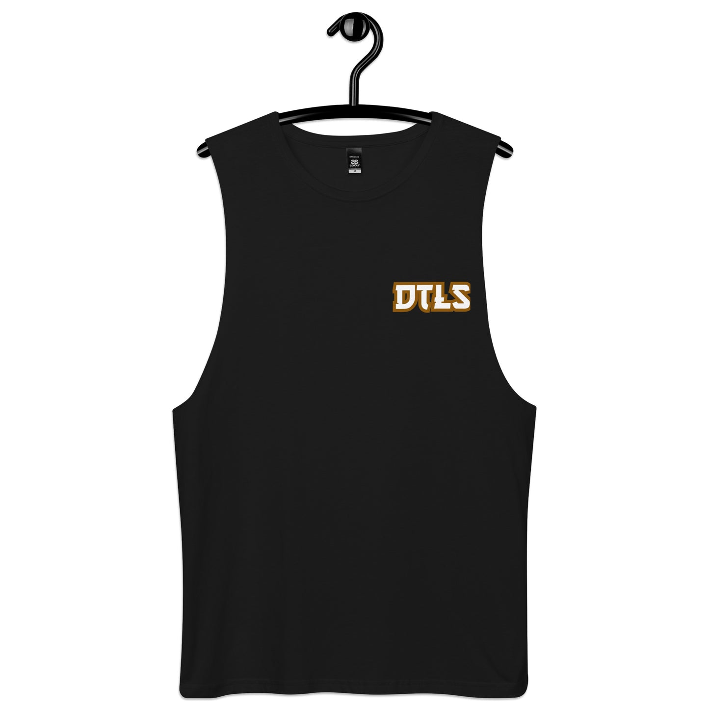 Men’s drop arm tank top DTLS logo printed